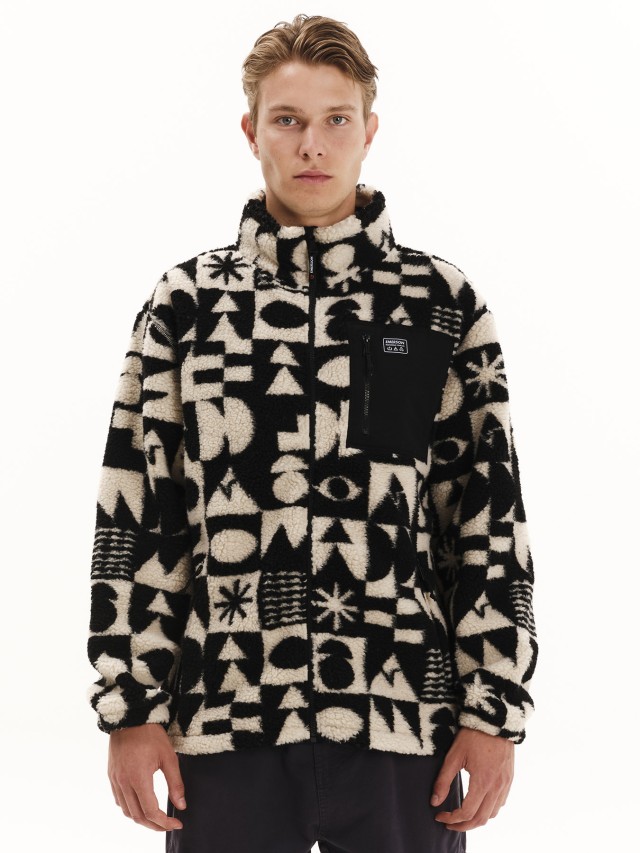 Emerson Mens Full Zip Sherpa Fleece Ανδρική Ζακέτα Fleece Εκρού