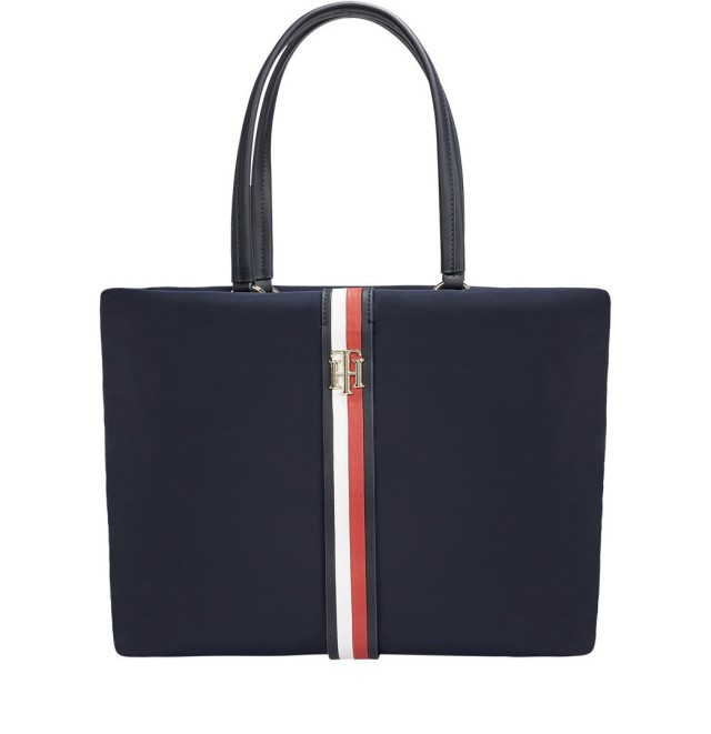 Tommy Hilfiger Relaxed Th Tote Corp Γυναικεια Τσαντα Μπλε
