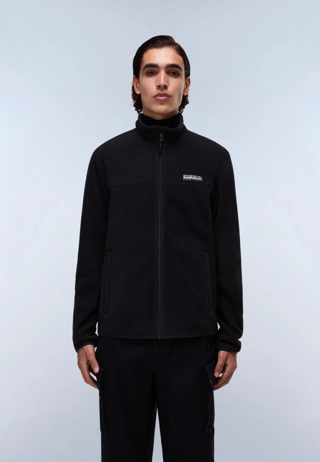 Napapijri T-Dergana Fz Black Beauty Ανδρική Ζακέτα Fleece Μαύρη