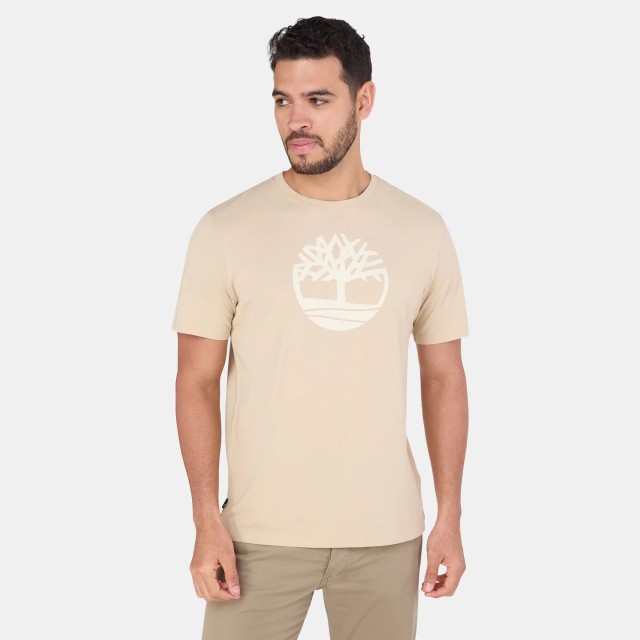 Timberland Tree Logo Short Sleeve Tee Safari Ανδρική Μπλούζα Μπεζ