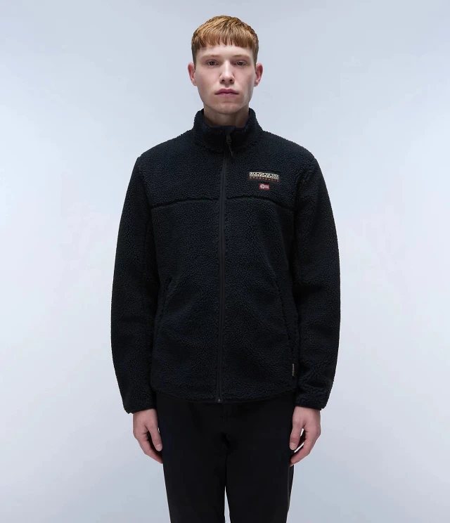 Napapijri T-Tynik fz black Ανδρική Ζακέτα Fleece Μαύρη