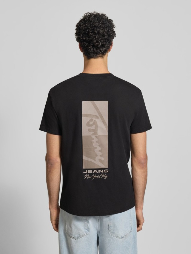 Tommy Hilfiger Tjm Reg Sign Block Ss Tee Ext Ανδρική Μπλούζα Μαύρη