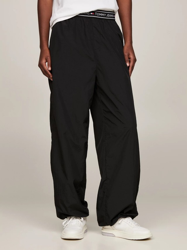 Tommy Hilfiger Tjw Baggy Taping Trackpant Ext Γυναικείο Παντελόνι Μαύρο