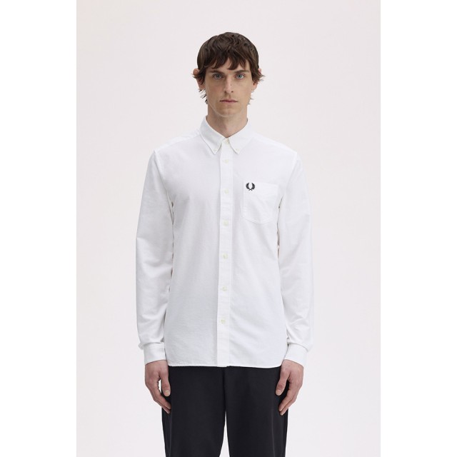 Fred Perry Ανδρικο Πουκαμισο Oxford Λευκο