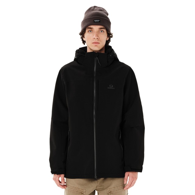 Emerson Mens Hooded Jacket Ανδρικό Μπουφάν Μαύρο