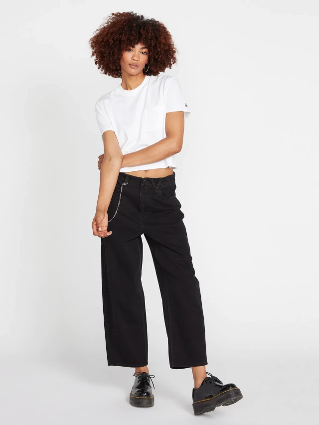Volcom Ho Weellow Denim Γυναικειο Παντελονι Τζιν Μαυρο