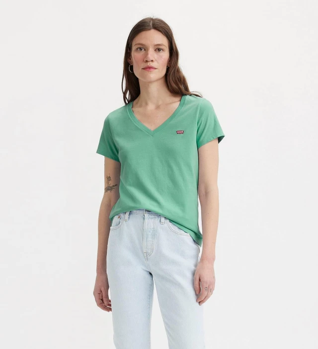 Levis Perfect Vneck Greens Γυναικεία Μπλούζα Μεντα