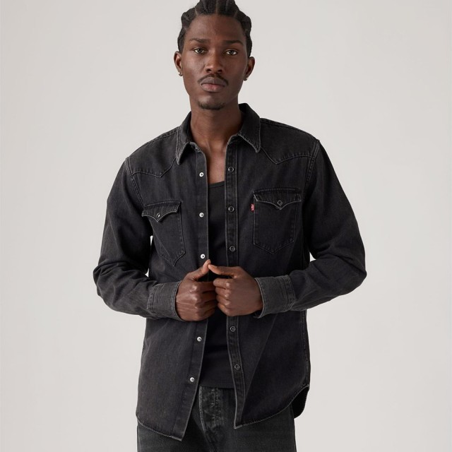 Levis Barstow Western Standard Blacks Ανδρικό Πουκάμισο Τζιν Μαύρο