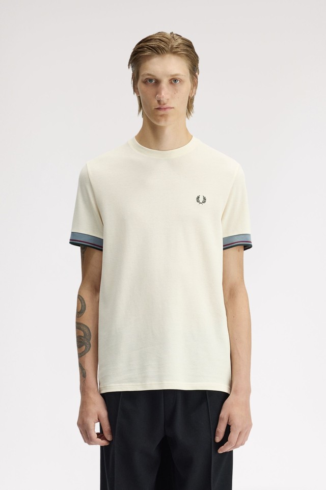 FRED PERRY Τ SHIRT  Μπλούζα Πικε Εκρού