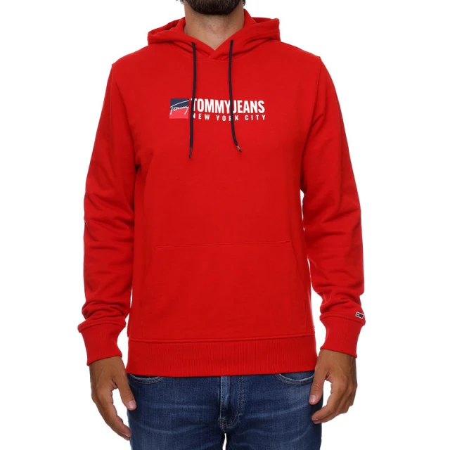 Tommy Hilfiger Tjm Entry Athletics Hoodie Ανδρικο Φουτερ Kokkino