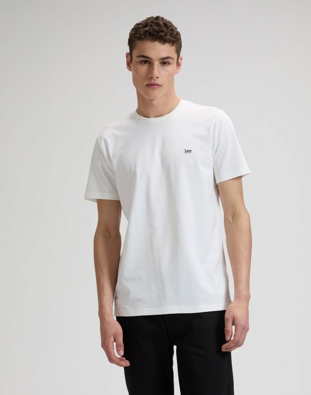 Lee Ss Patch Logo Tee White Ανδρική Mπλούζα Λευκή