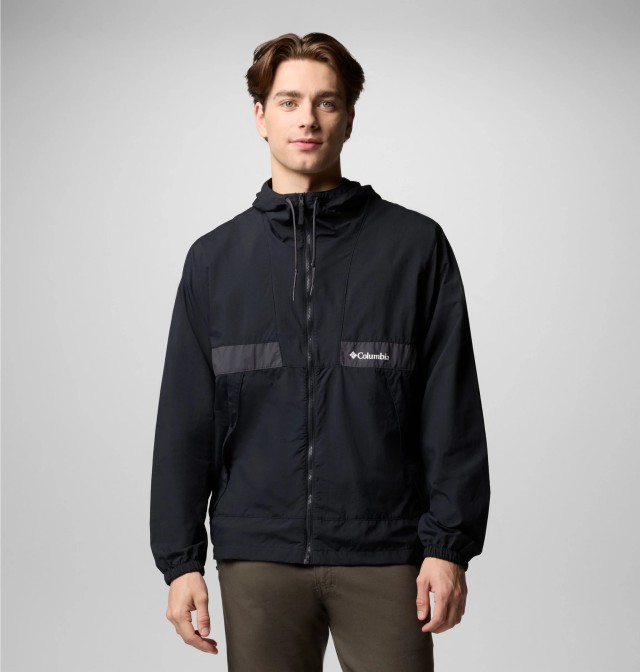 Columbia Spire Valley™ Hooded Windbreaker Ανδρικό Αντιανεμικό Μπουφάν Μαύρο