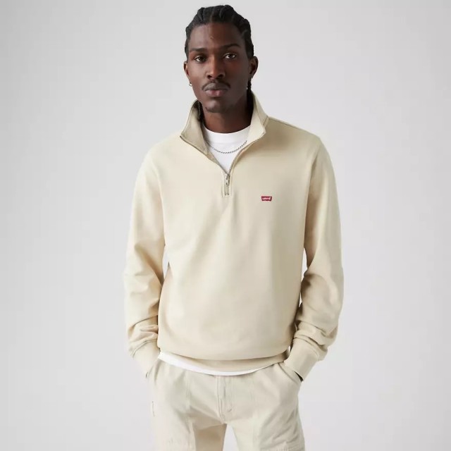 Levis Original Hm 1/4 Zip Neutrals Ανδρικό Φούτερ Εκρού