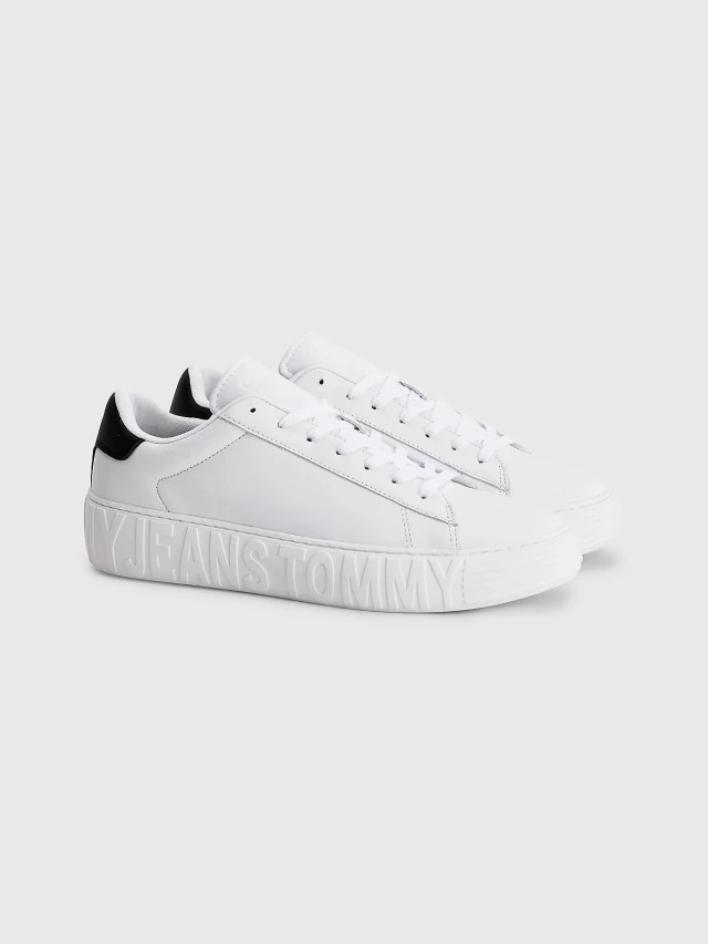 Tommy Hilfiger Tommy Jeans Leather  Ousole Ανδρικά Παπούτσια Λευκά