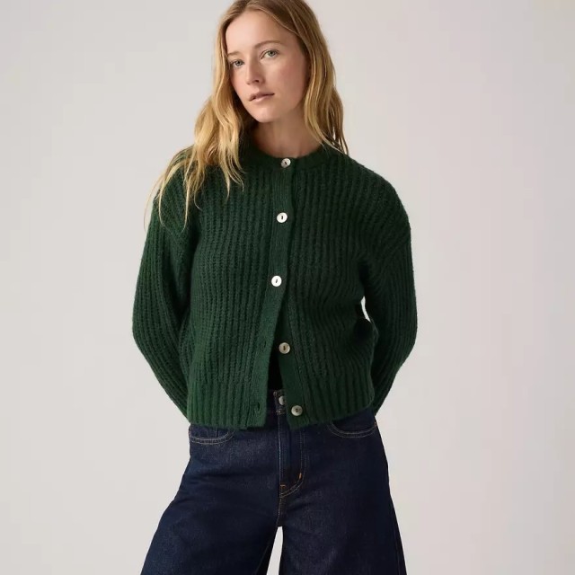 Levis Luna Cardigan Greens Γυναικεία Πλεκτή Ζακέτα Πράσινη