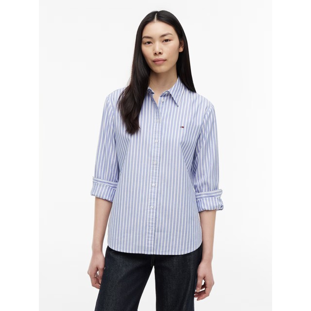Tommy Hilfiger Tjw Reg Oxford Shirt Γυναικείο Πουκάμισο Ριγέ Μπλε