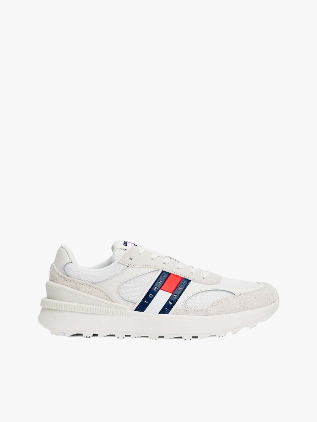Tommy Hilfiger Tjm Technical Runner Ess Ανδρικά Sneakers Εκρού