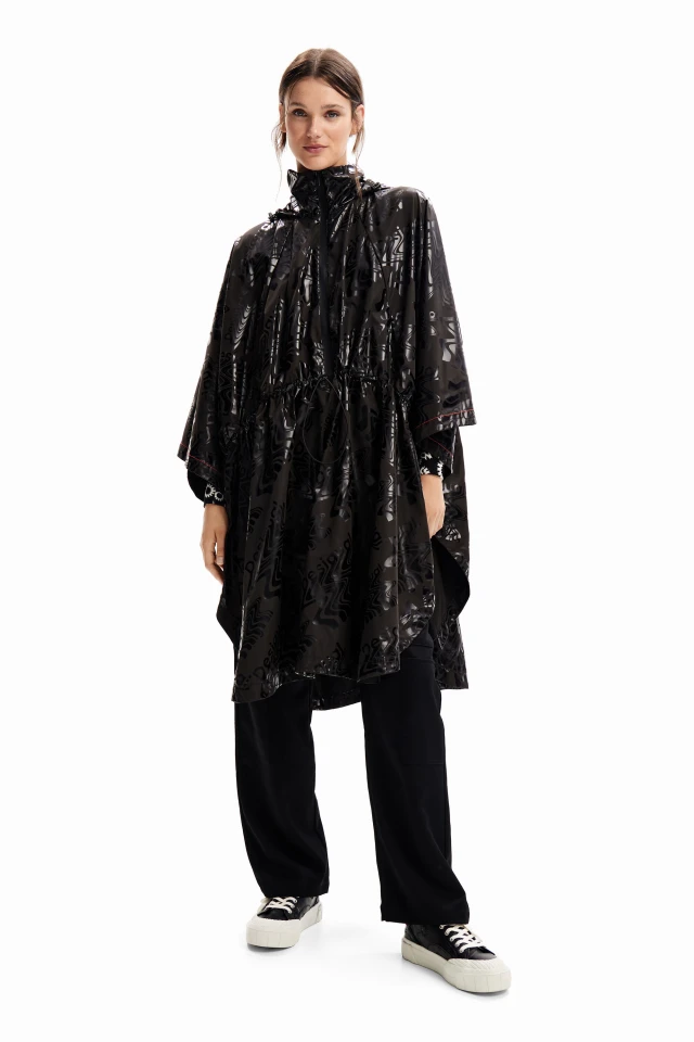 Desigual D2 Poncho_Logomania Bergen Γυναικείο Πόντσο Μαύρο