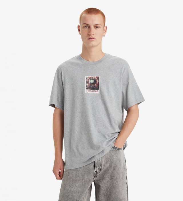 Levis Ss Relaxed Fit Tee Greys Ανδρική Μπλούζα Γκρι