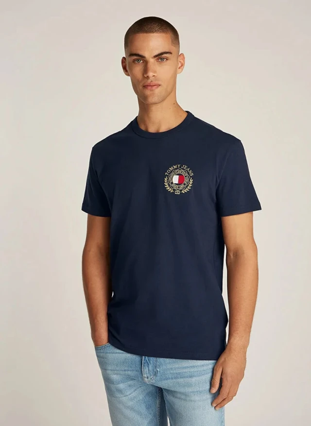 Tommy Hilfiger Tjm Reg Tommy Crest Tee Ανδρική Μπλούζα Μπλε