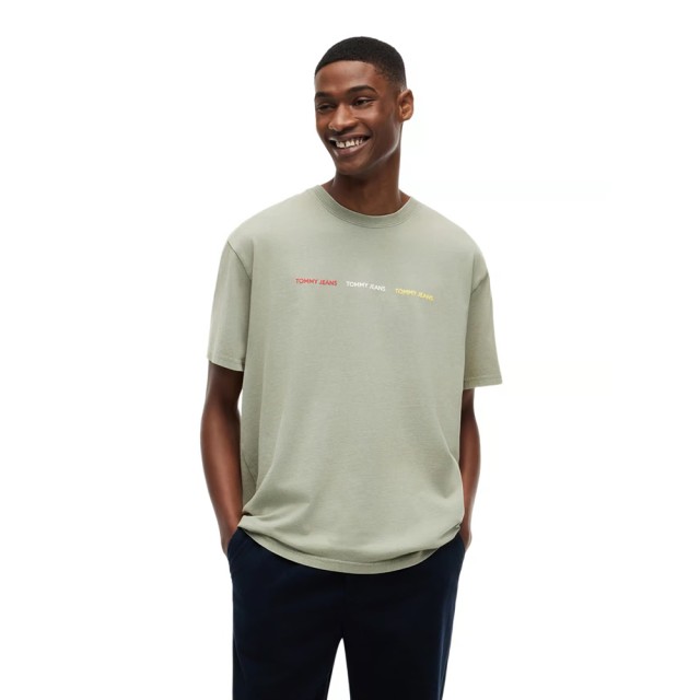 Tommy Hilfiger Tjm Reg Tj Repeat Ss Tee Ανδρική Μπλούζα Λαδί
