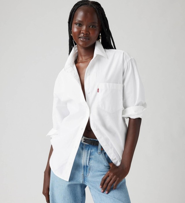 Levis Harlie New Bf Shirt Neutrals Γυναικείο Πουκάμισο Λευκό