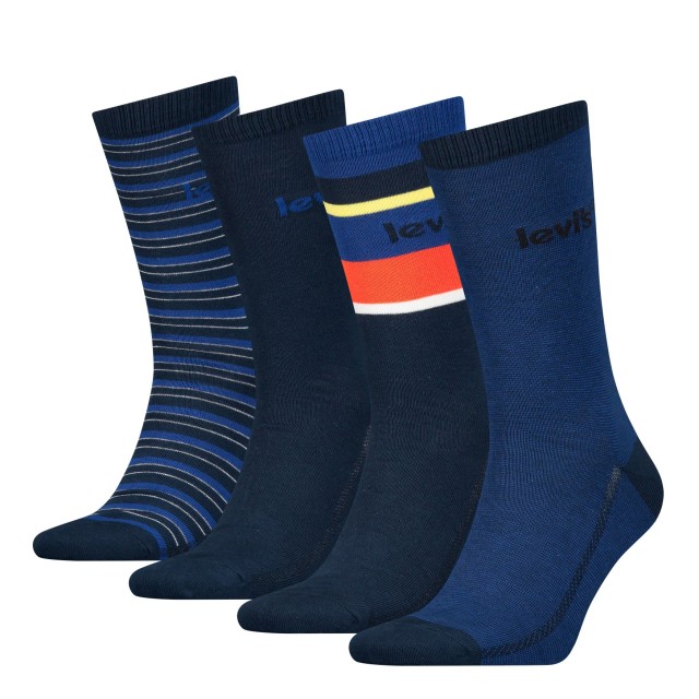 Levis Giftbox Reg Cut Stripe 4p Ανδρικές Κάλτσες Μπλε