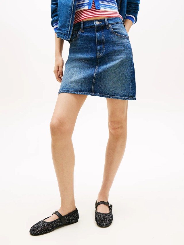 Tommy Hilfiger Mom Uh Skirt Γυναικεία Φούστα Τζιν