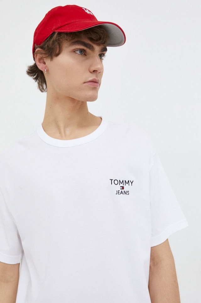 Tommy Hilfiger Tjm Reg Corp Tee Ext Ανδρική Μπλούζα Λευκή