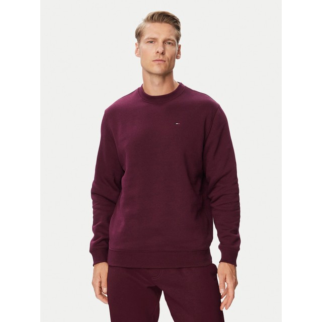 Tommy Hilfiger Tjm Reg S Flag Crew Ανδρικό Φούτερ Σκουρο Μωβ