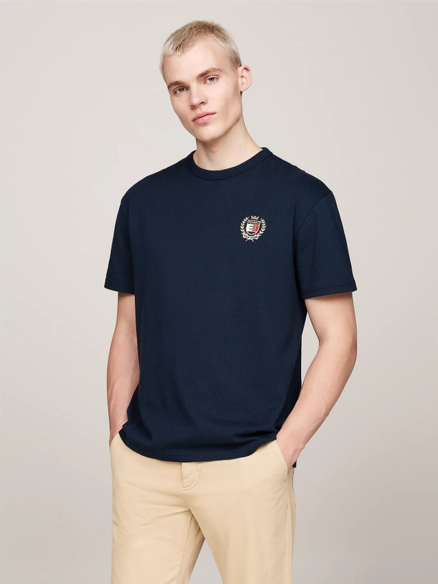 Tommy Hilfiger Tjm Reg Rwb Crest Flag Tee Ext Ανδρική Μπλούζα Μπλε