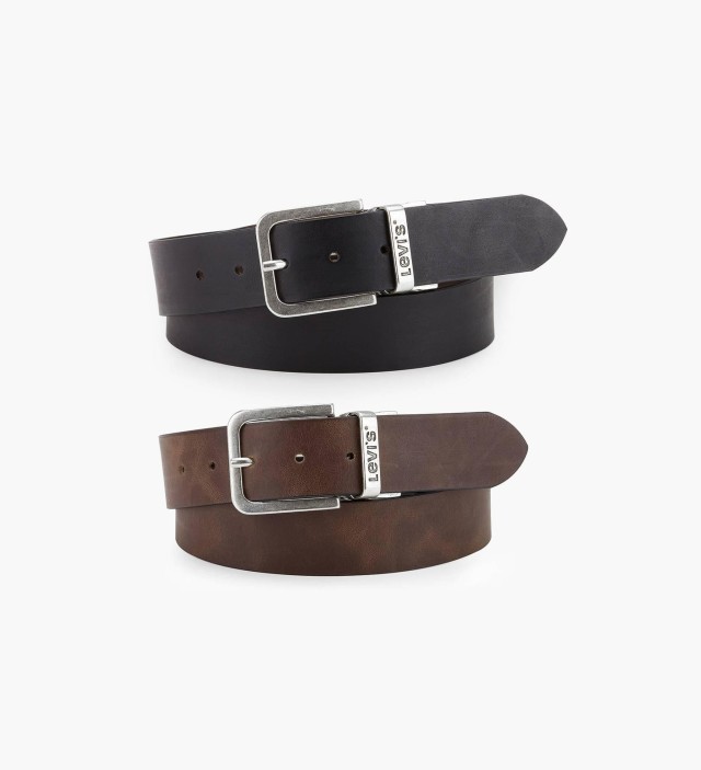Levis Reversible Core Ανδρική Δερμάτινη Ζώνη 2πλης οψης Μαυρο-Καφέ