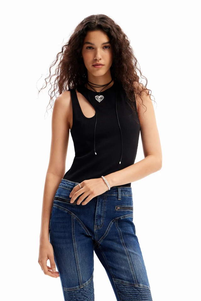 Desigual Ts_Abner Γυναικεία Μπλούζα Μαύρη