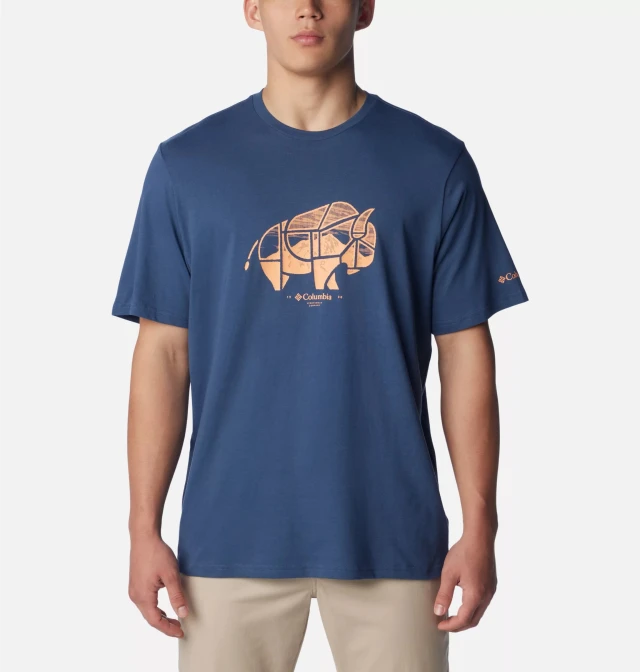 Columbia Rockaway River™ Outdoor SS T-Shirt Ανδρική Μπλούζα Μπλε