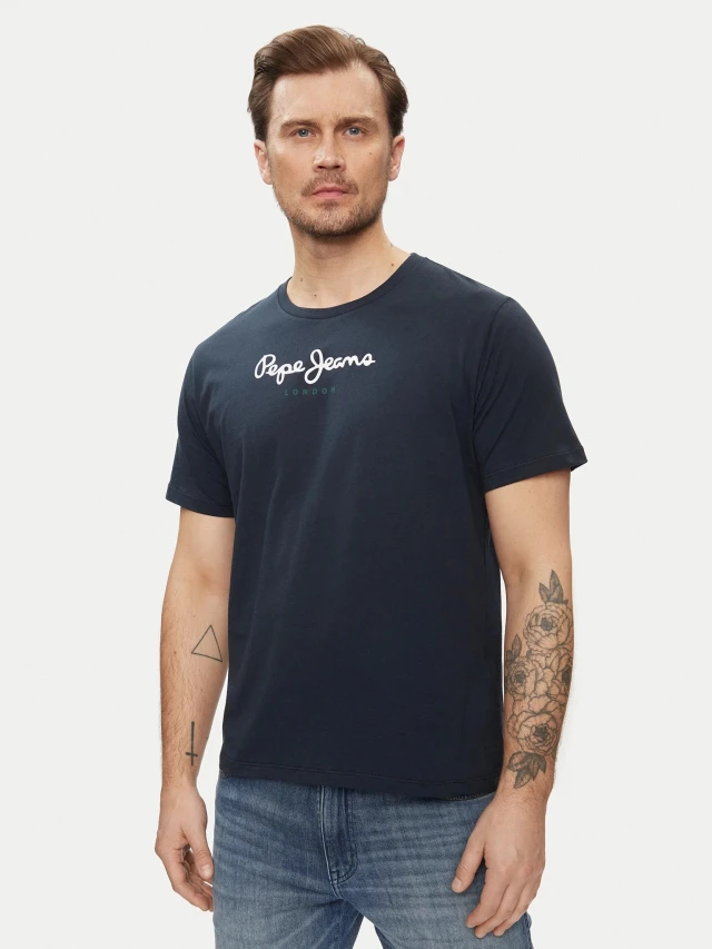 Pepe Jeans Drop 0 Eggo N Ανδρική Μπλούζα Μπλε