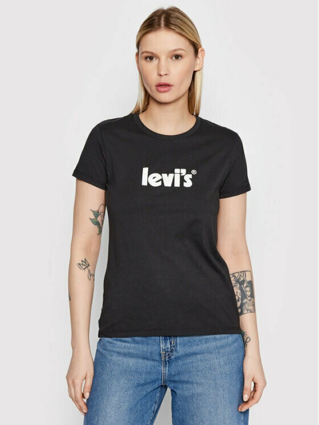 Levis The Perfect Tee Seasonal Poste Γυναικεια Μπλουζα Μαυρη