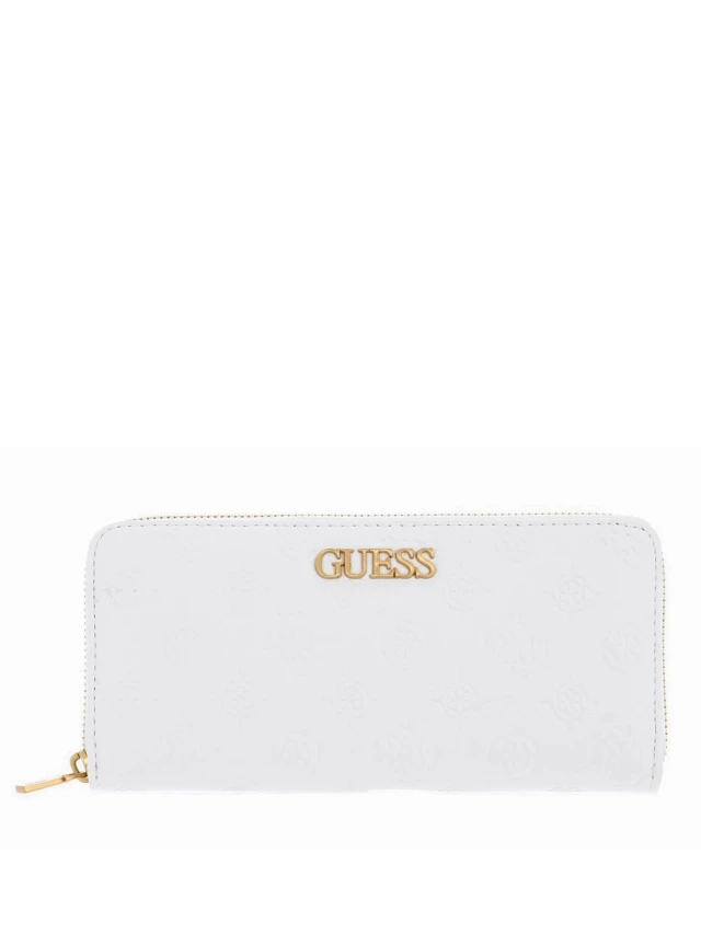 Guess Geva Slg Large Zip Around  Γυναικείο Πορτοφόλι Λευκό