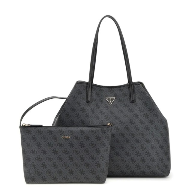 Guess Eco Victtoria Lrg 2 In 1 Tote Γυναικεία Τσάντα Ανθρακί