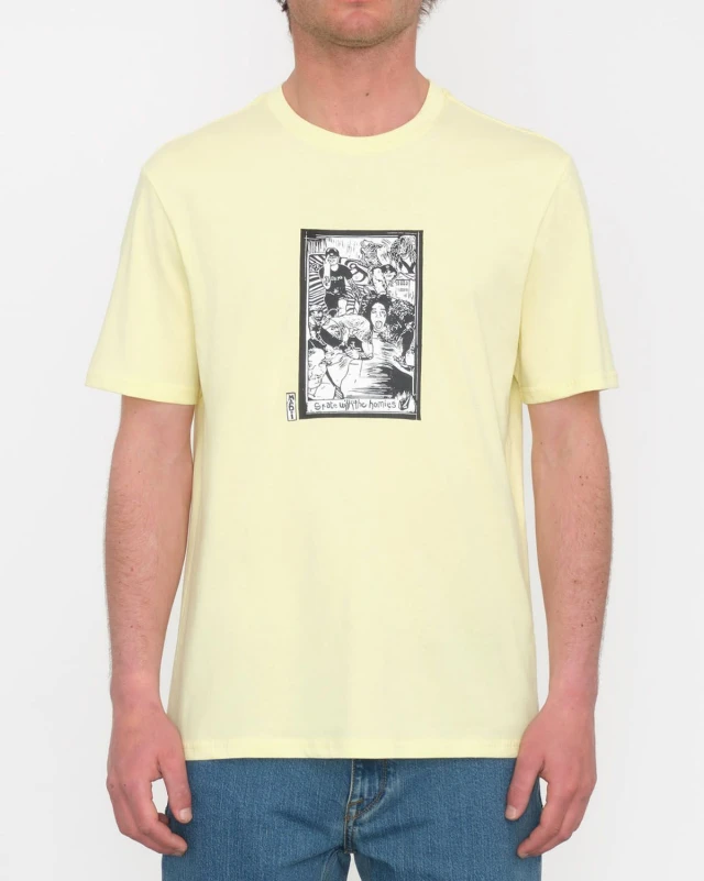 Volcom Maditi Bsc Sst Ανδρική Μπλουζα Κίτρινη