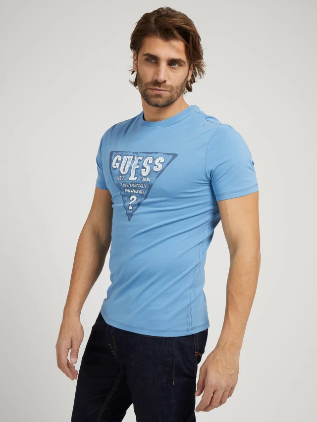 Guess Rusty Cn Ss Tee Ανδρικη Μπλουζα Ραφ