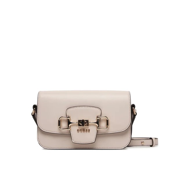 Guess Janie Convertible Xbody Flap Γυναικεία Τσάντα Εκρού