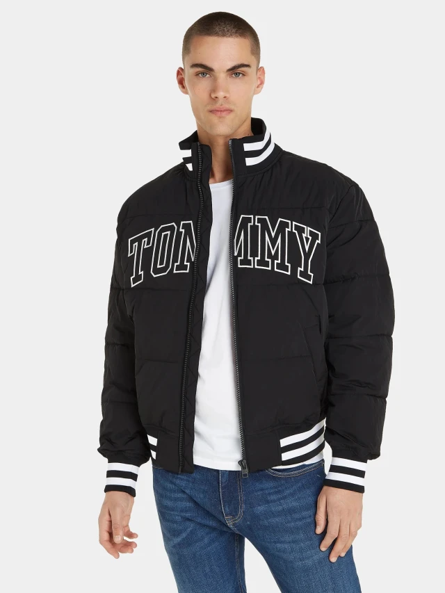 Tommy Hilfiger Tjm New Varsity Puffer Ανδρικό Μπουφάν Μαύρο