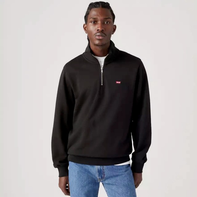 Levis Original Hm 1/4 Zip Blacks Ανδρικό Φούτερ Μαύρο