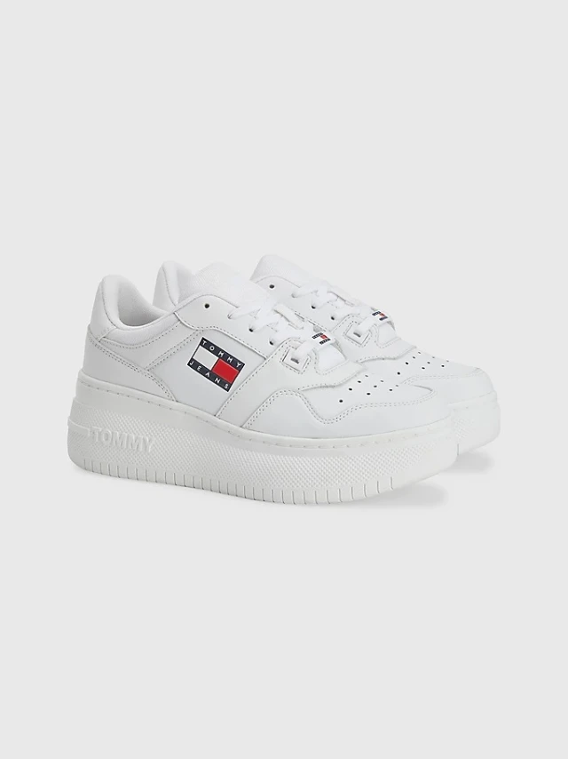 Tommy Hilfiger Meg Flatform Option 1 Γυναικεια Sneakers Λευκα