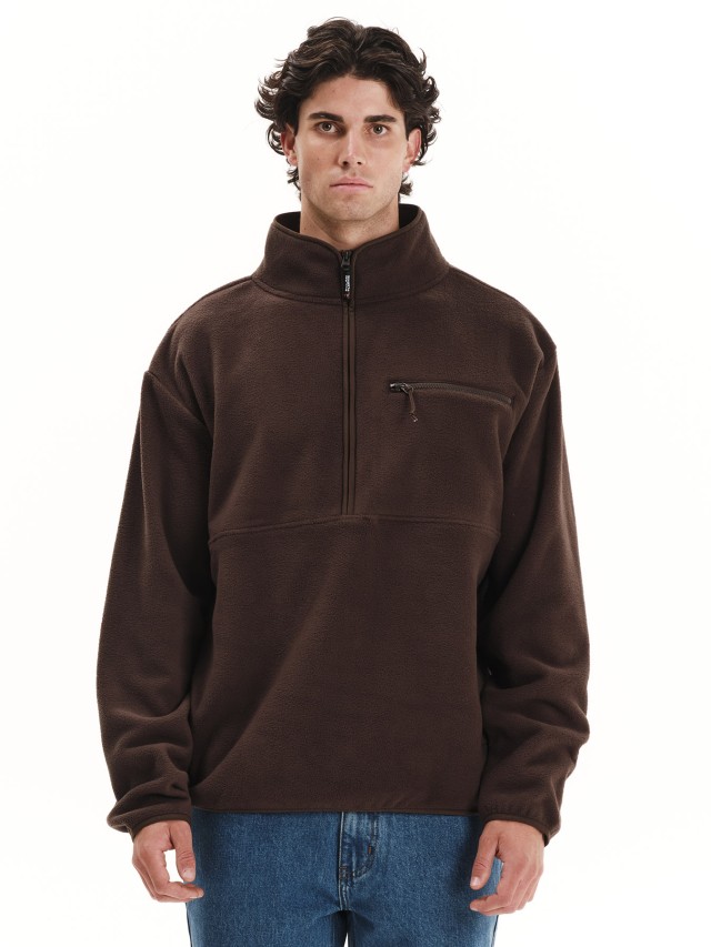 Emerson Mens Half Zip Fleece Ανδρικό Fleece Καφέ