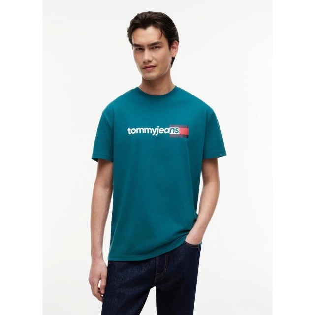 Tommy Hilfiger Tjm Reg Entry Dna Ss Tee Ανδρική Μπλούζα Πράσινη