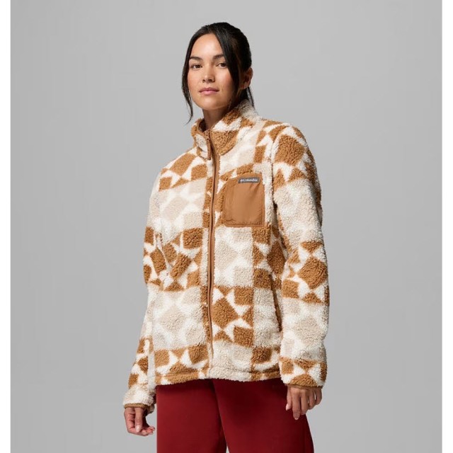 Olumbia West Bend™ Print Full Zip II Γυναικεία Fleece Ζακέτα Κάμελ Καφέ