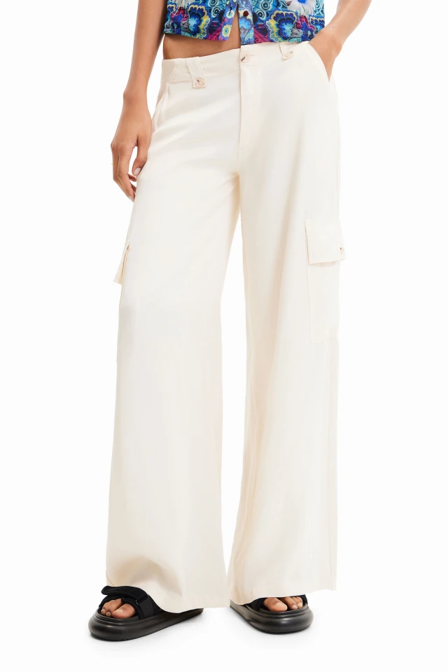 Desigual D2 Pant_Thelma Γυναικειο Παντελονι Μπεζ