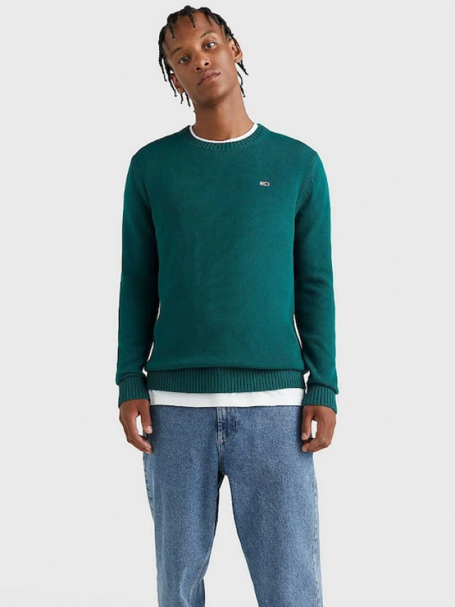 Tommy Hilfiger Tjm Essential Crew Neck Sweater Ανδρικο Πλεκτο Πρασινο