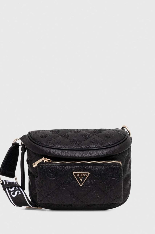 Guess Power Play Mini Sling Γυναικεία Τσάντα Μαύρη